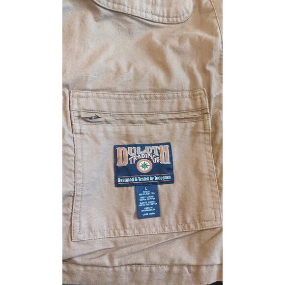 Duluth Trading Co. Brown Canvas Blazer Jacket Coat, LRG, Pockets, Elbow Patches - Picture 10 of 12
